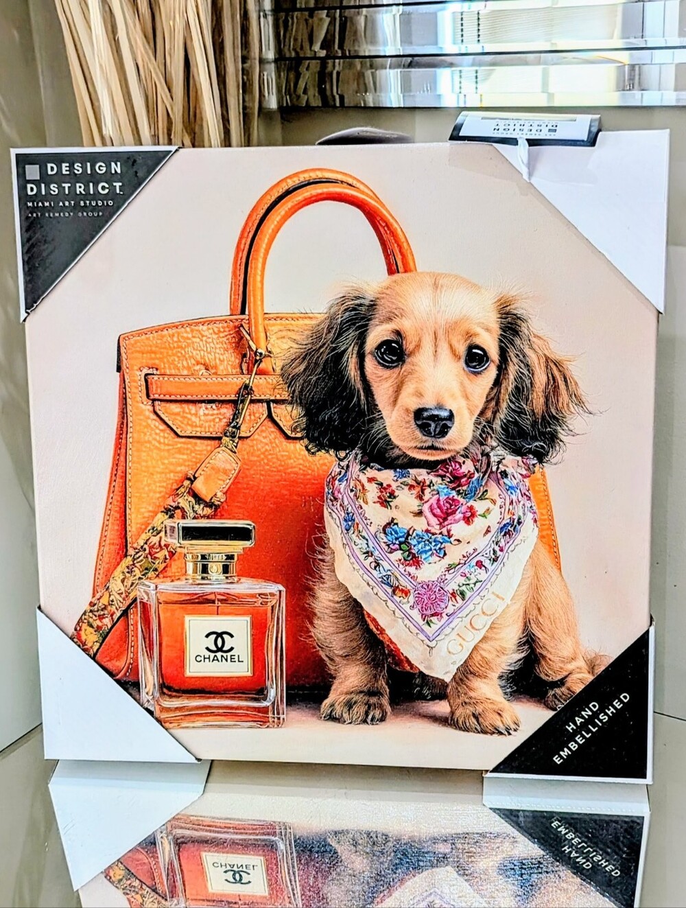 New Designer District Studios Dachshund Doxie Dog Perfume Purse Luxe Art Print